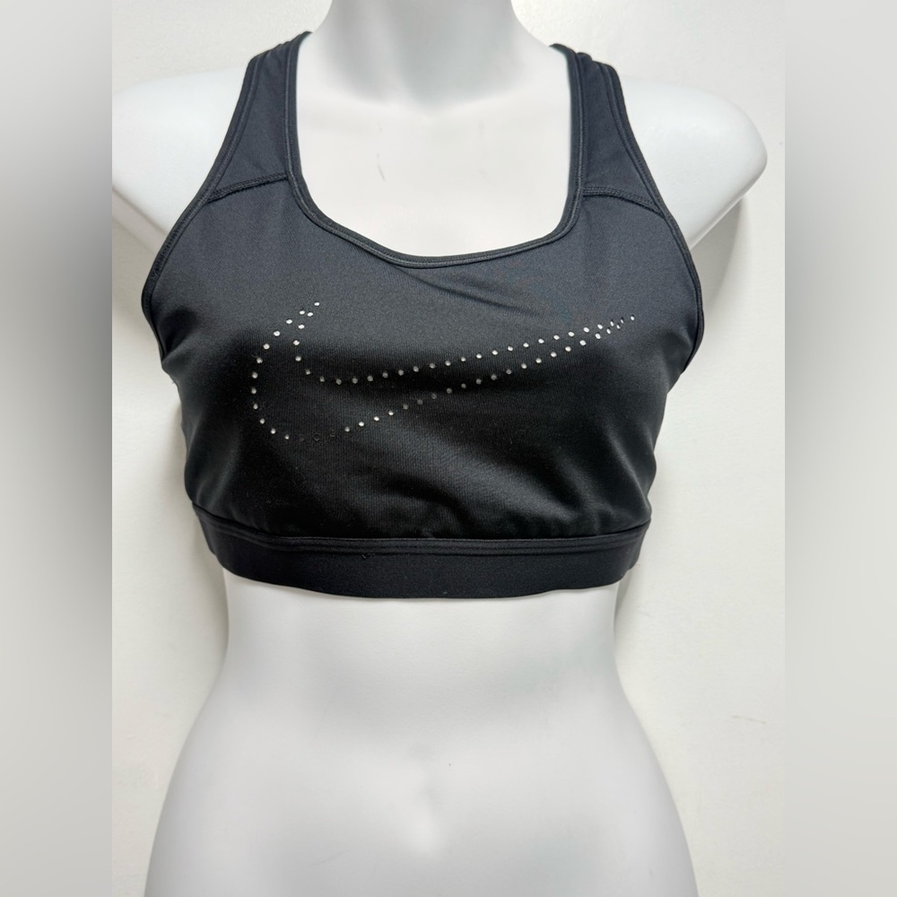 Nike Women's Black Sports Bra with Swoosh Design Size M